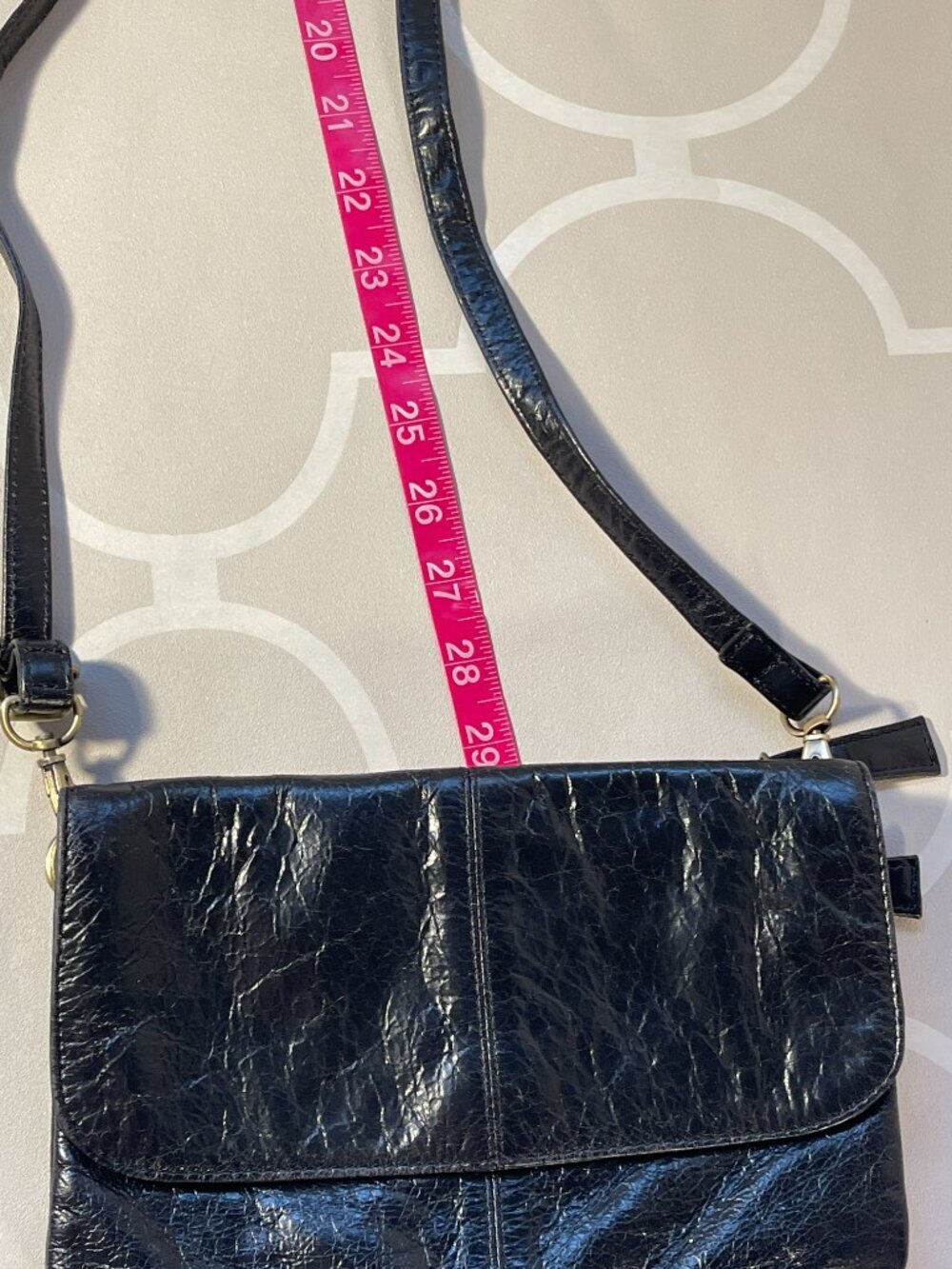 Latico Black Patent Leather Crossbody Bag | Multi-Pocket Organizer Purse - Picture 10 of 11
